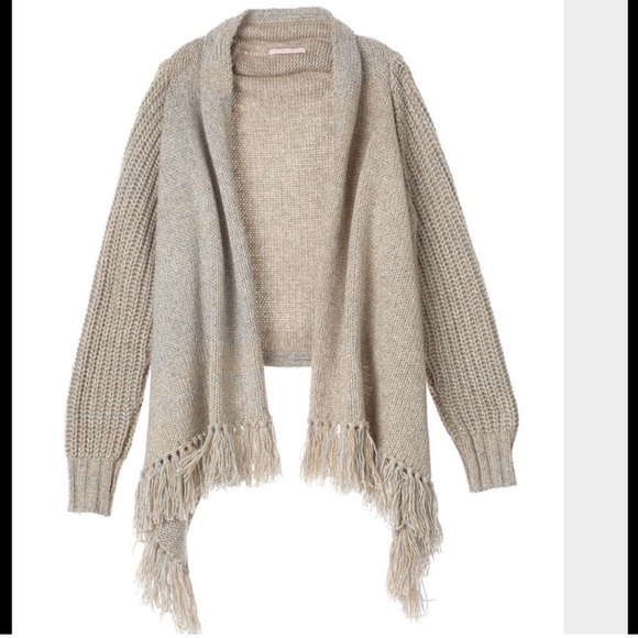 Victorias‎ Secret Fringe Cardigan Wool Alpaca Blend - Picture 1 of 14